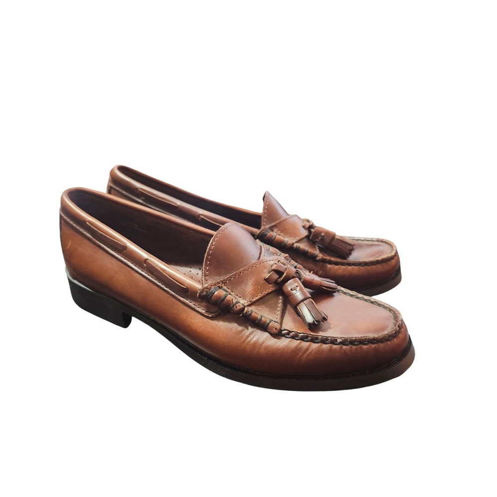 Sebago Tassel Loafers Womens 10W Brown Leather Classic Preppy Shoes Heritage